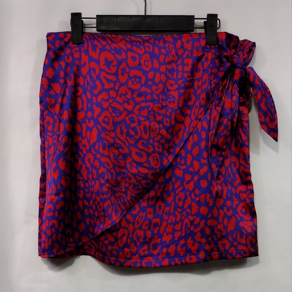 Sincerly Jules Dresses & Skirts - Sincerely Jules Animal Print Faux Wrap Skirt Women's L Purple Retro 90s Y2K
